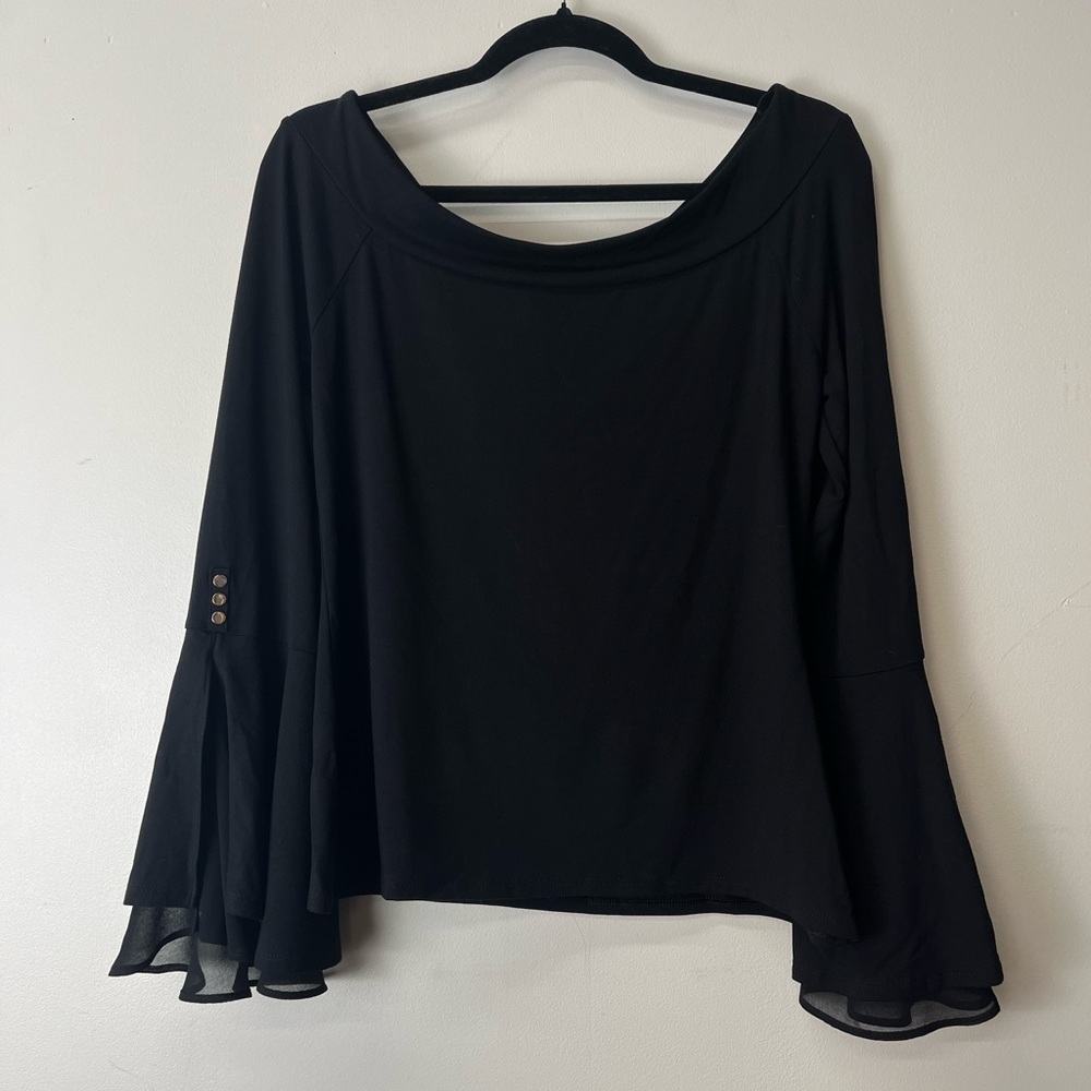 White House black market Black Bell-Sleeve Women's Top